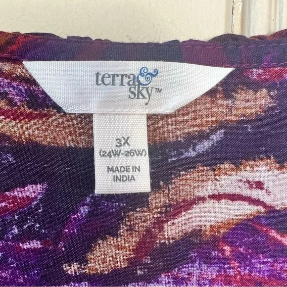 Terra & Sky plus women tops 3X - Picture 3 of 9